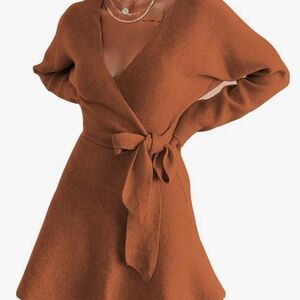 Rust Wrap Dress